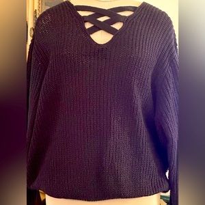 Ashley Stewart Oversized Crisscross Neck and Back Sweater NWOT.